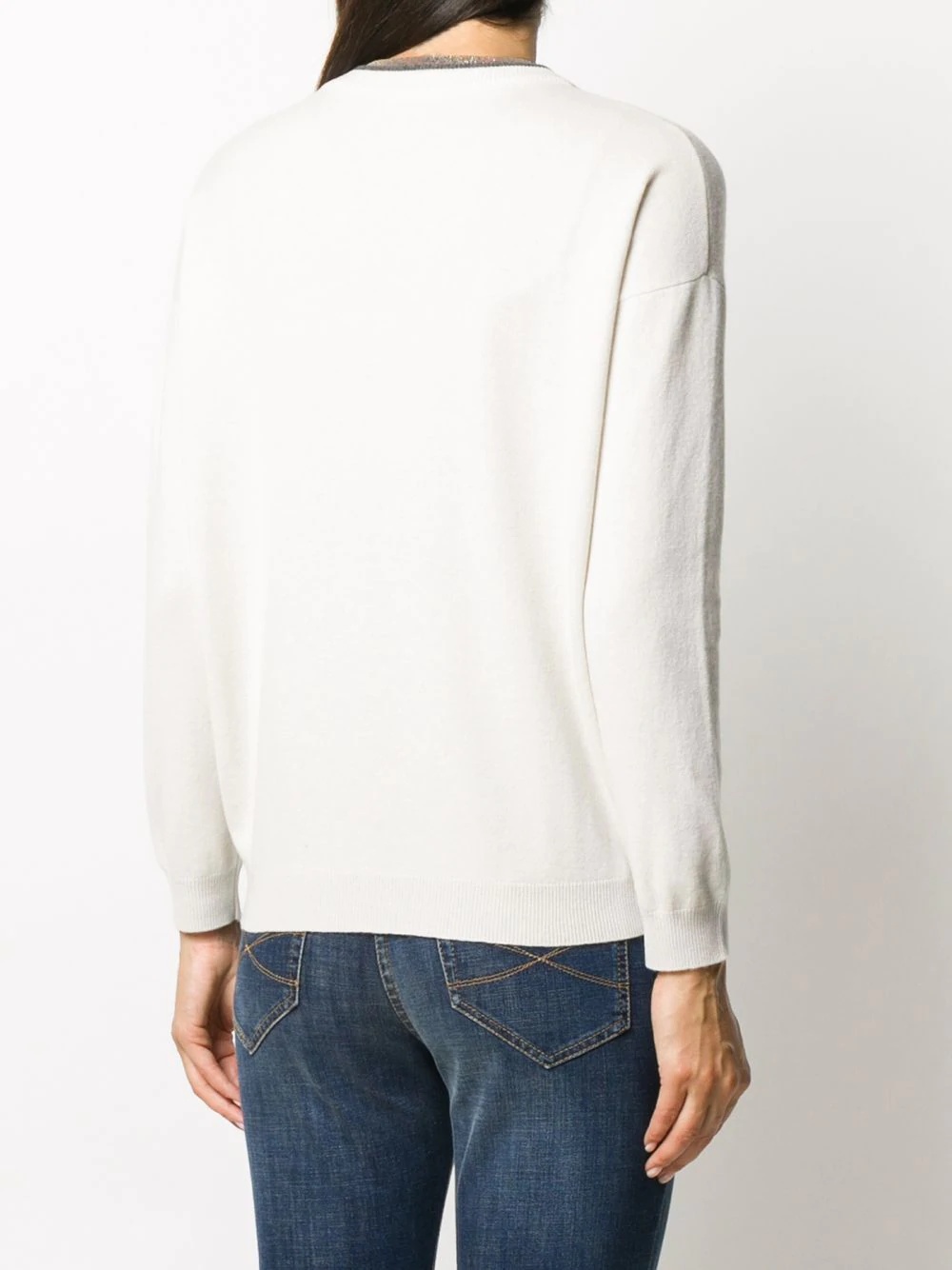 beaded v-neck jumper - 4