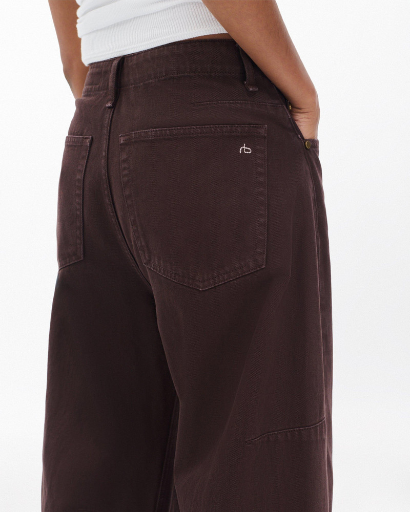 Charlie Barrel Jeans Lightweight Rigid in Espresso 5