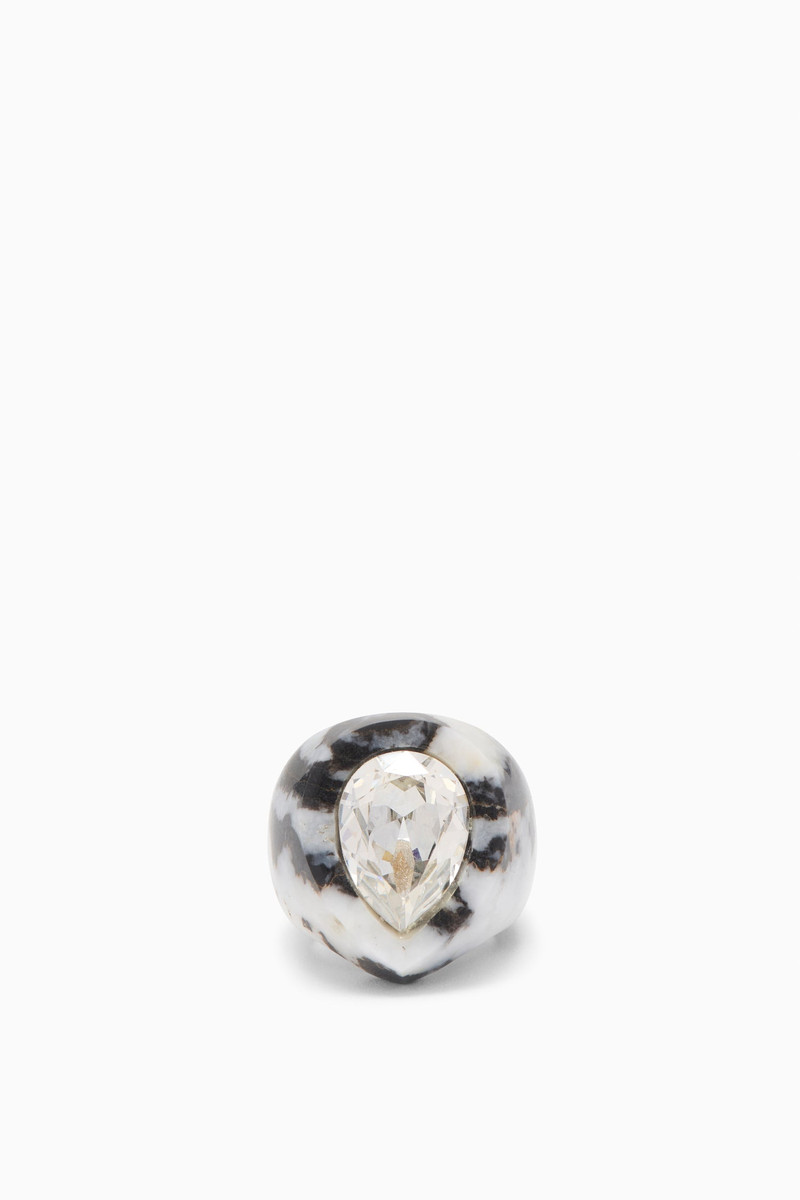 Crystal Pear Signet Ring 1