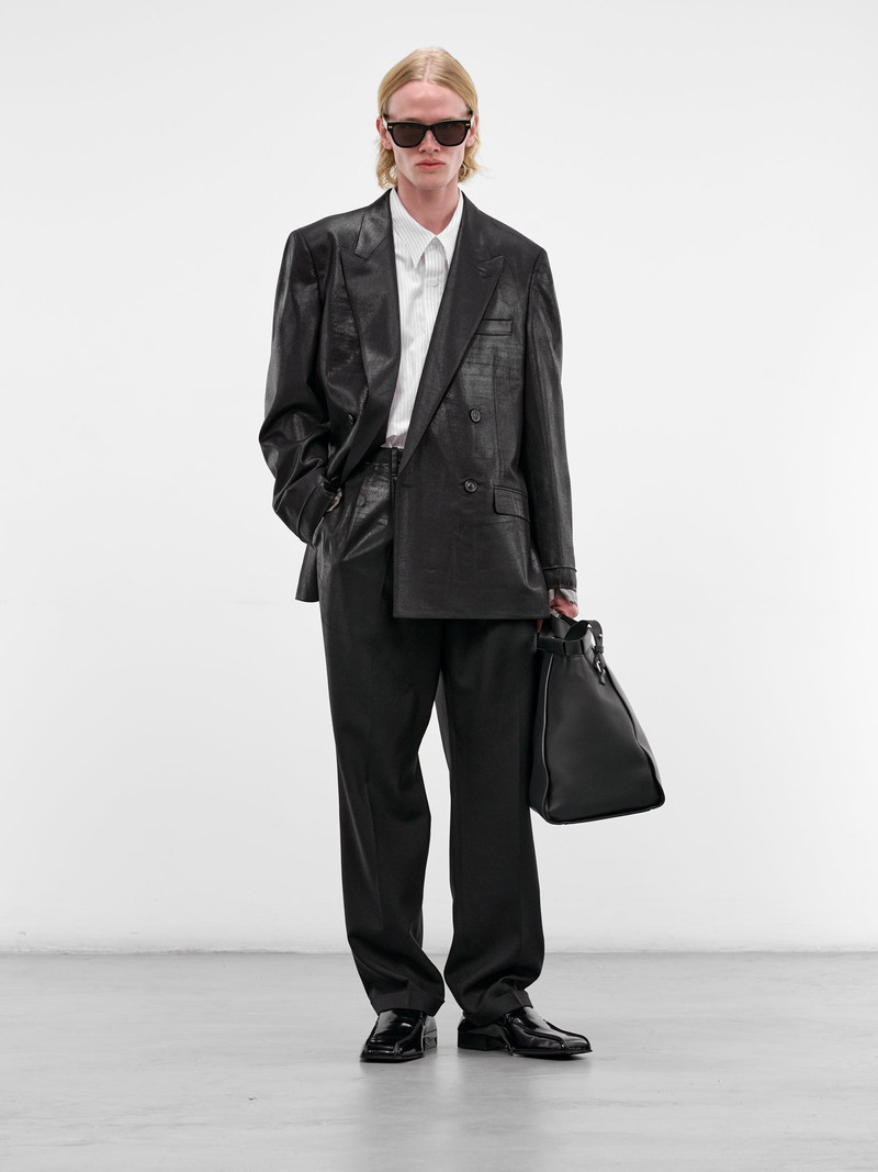 Maison Margiela Black Foiled Wool Blazer outlook