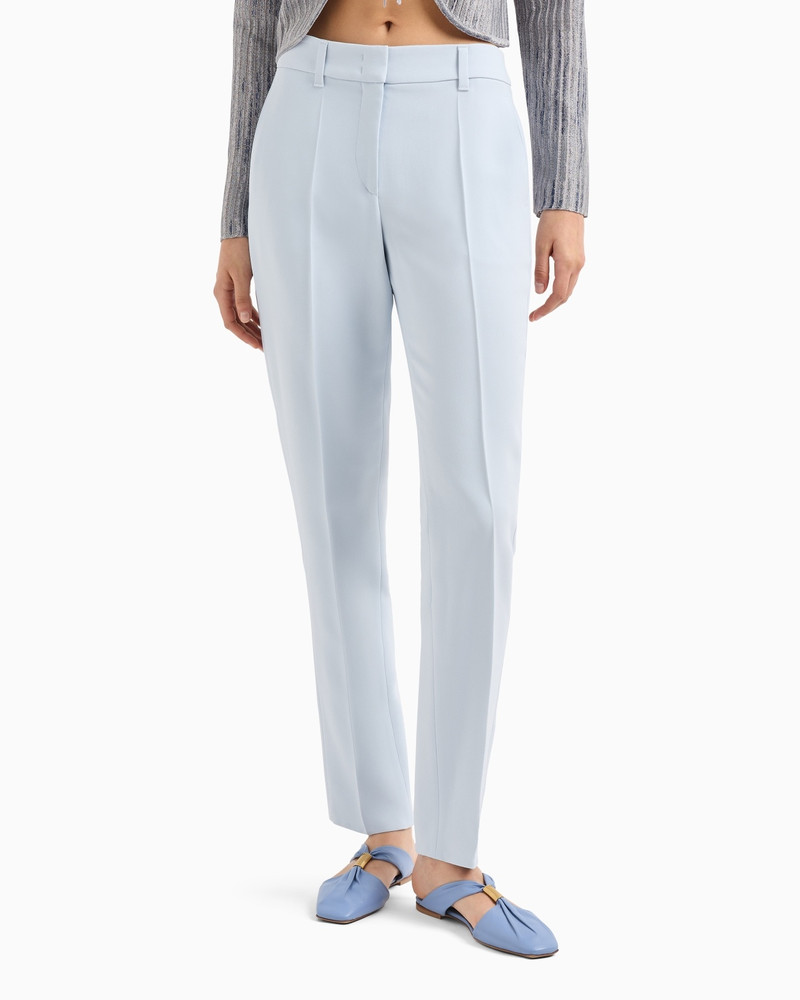 EMPORIO ARMANI CADY CRÊPE TROUSERS WITH BELT LOOPS AND RIB outlook