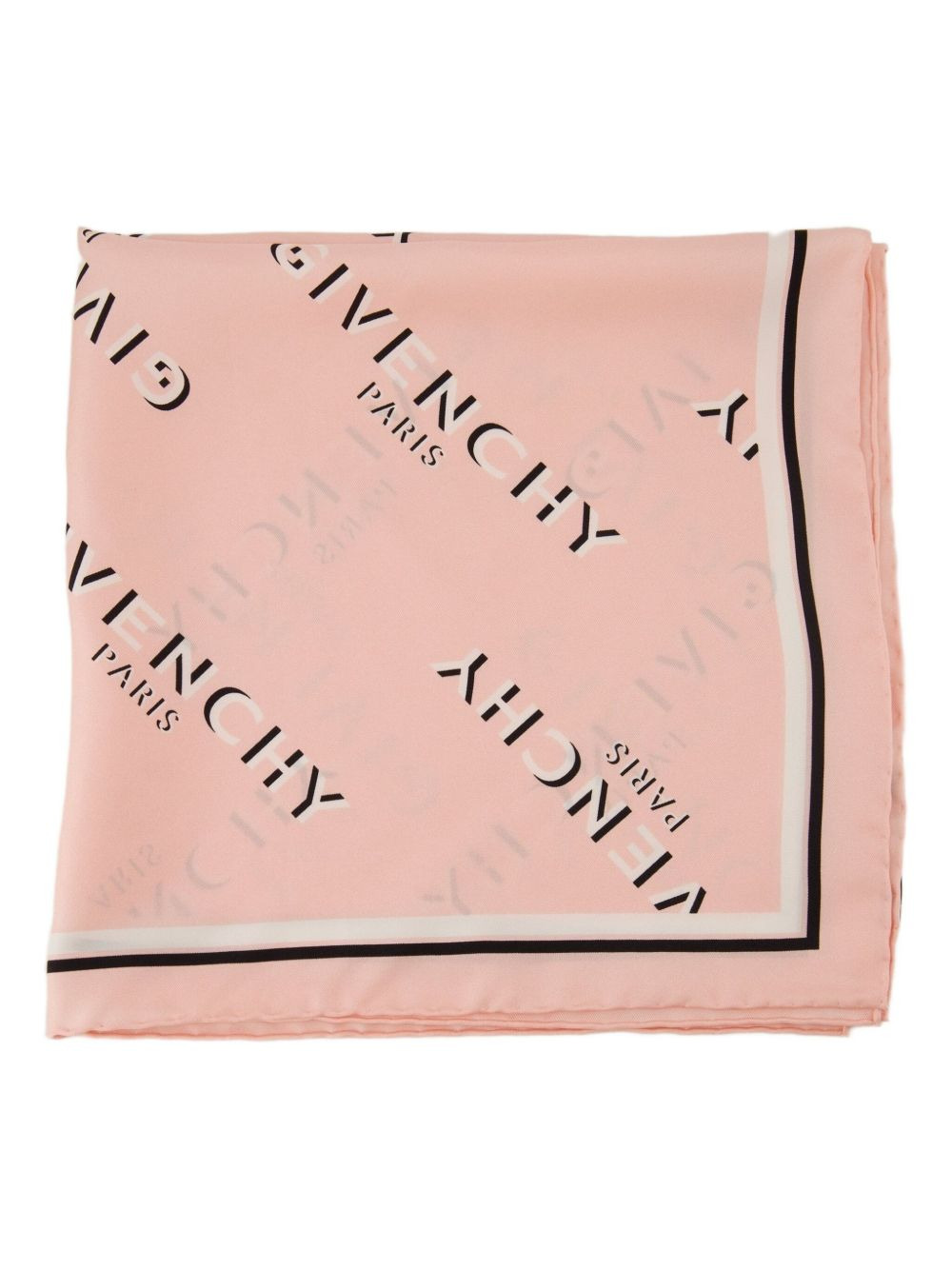 logo-print silk scarf - 3