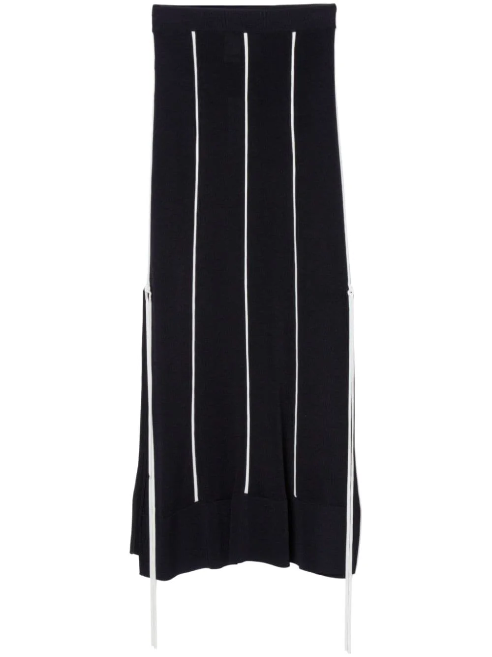 pipe-trim knitted midi skirt - 1
