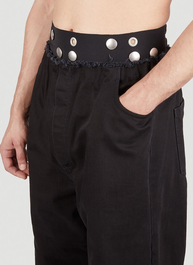 Eyelet Jeans in Black - 5