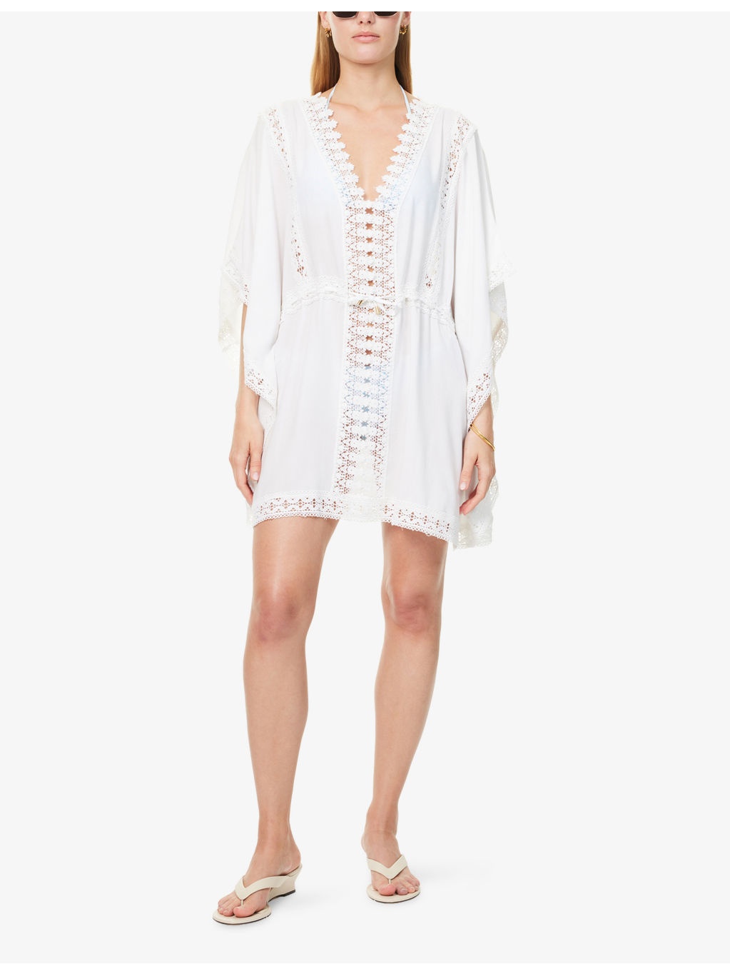 Evin Broderie-Trim Woven Kaftan - 2