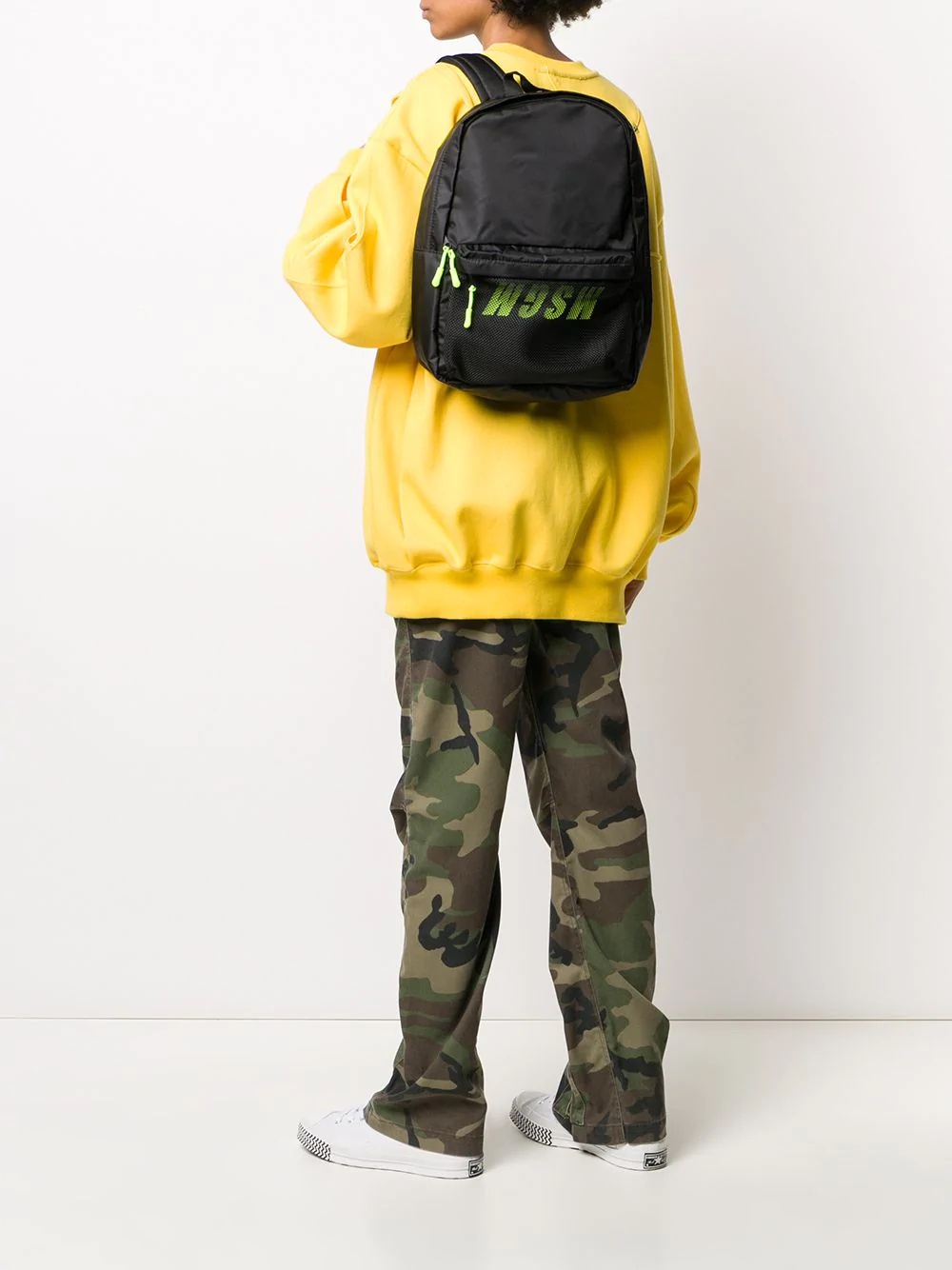 mesh-panel logo-print backpack - 2