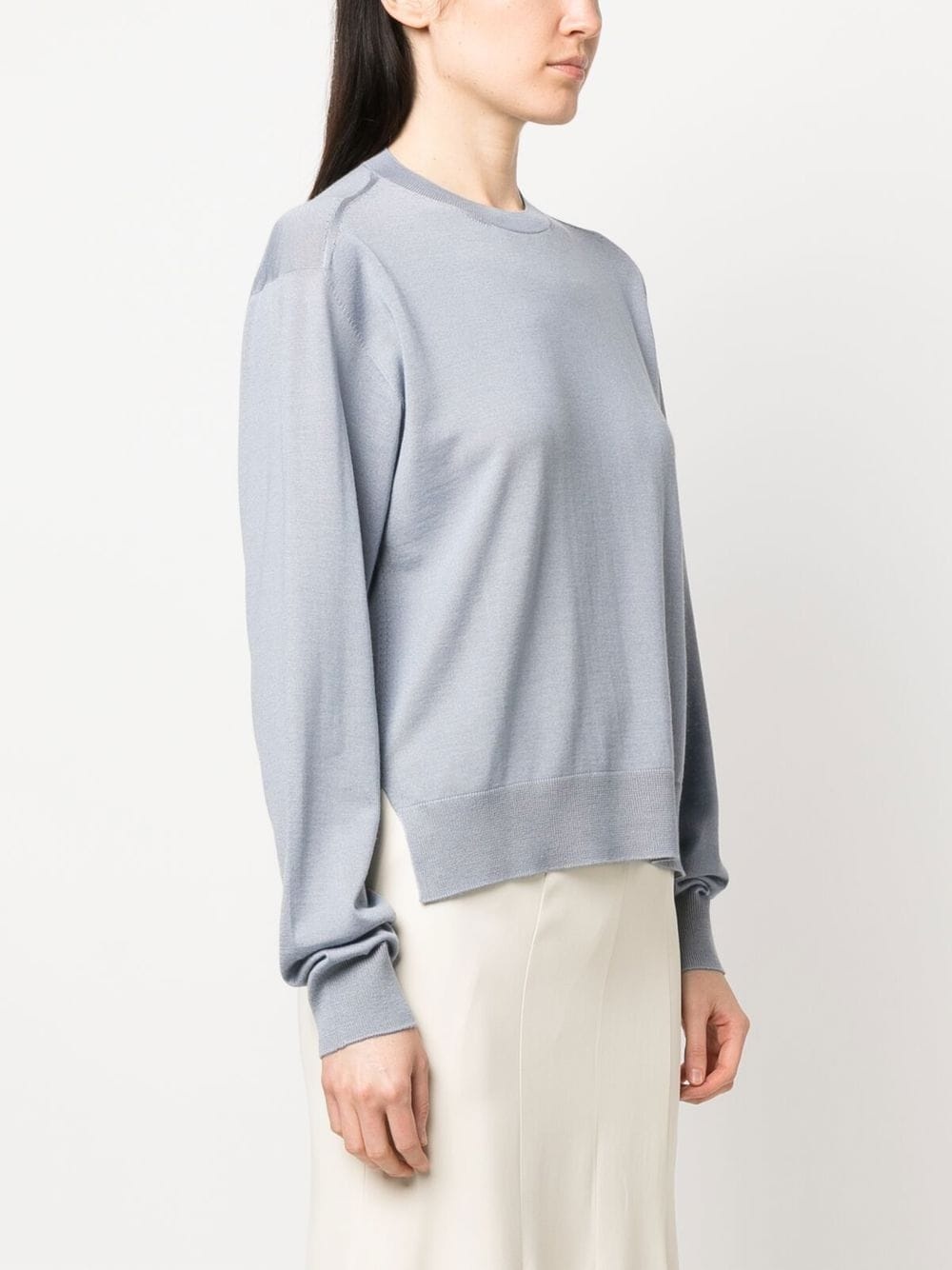 fine-knit slit jumper - 3