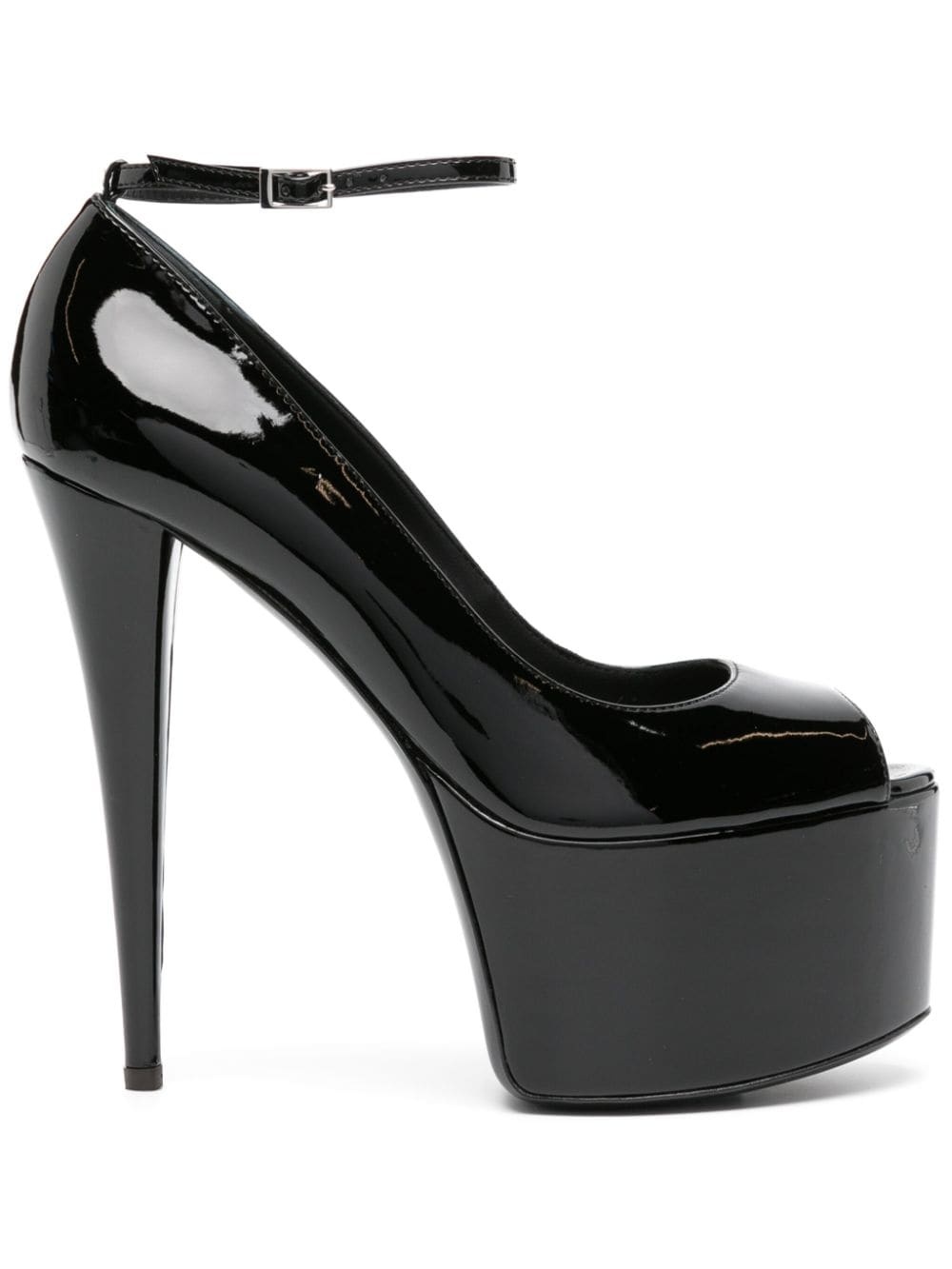 Aida 150mm patent peep-toe pumps - 1