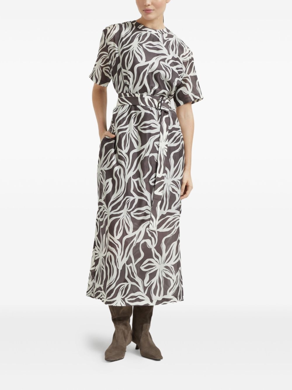 floral-print Monili-detail maxi dress - 3