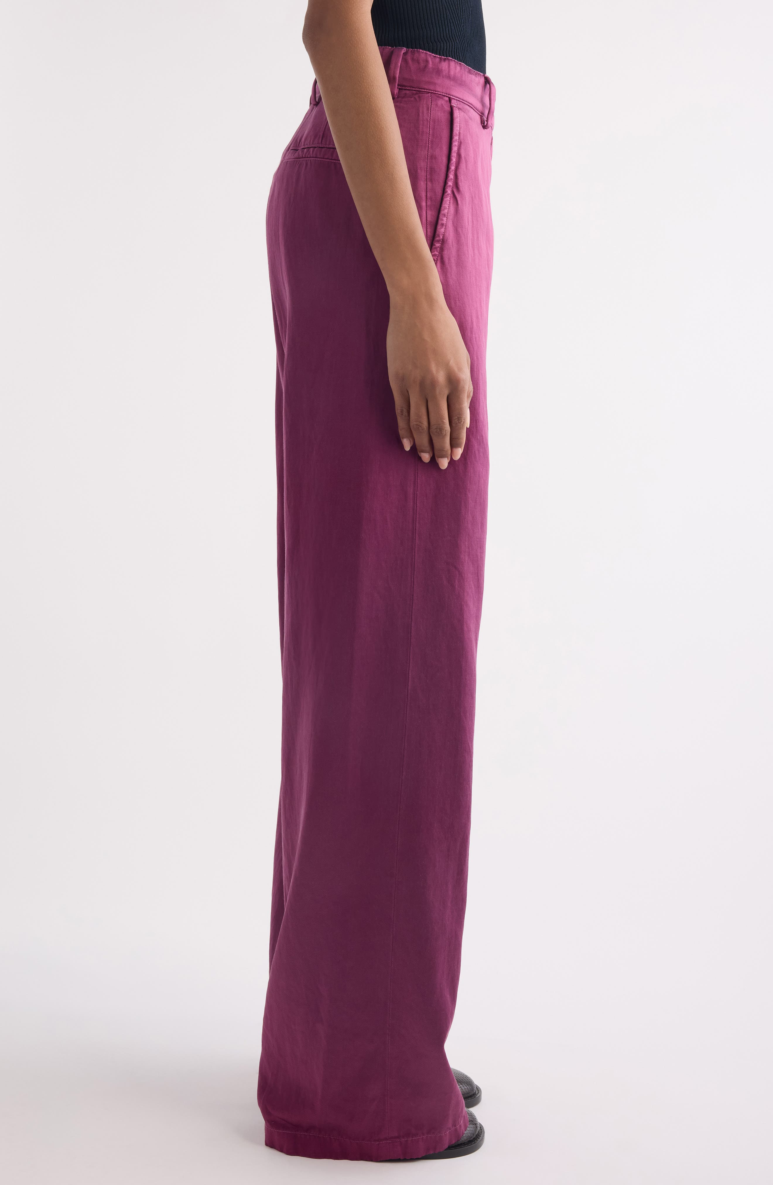 Dries Van Noten Paxy Matelassé Wide Leg Pants in Raspberry at Nordstrom - 4