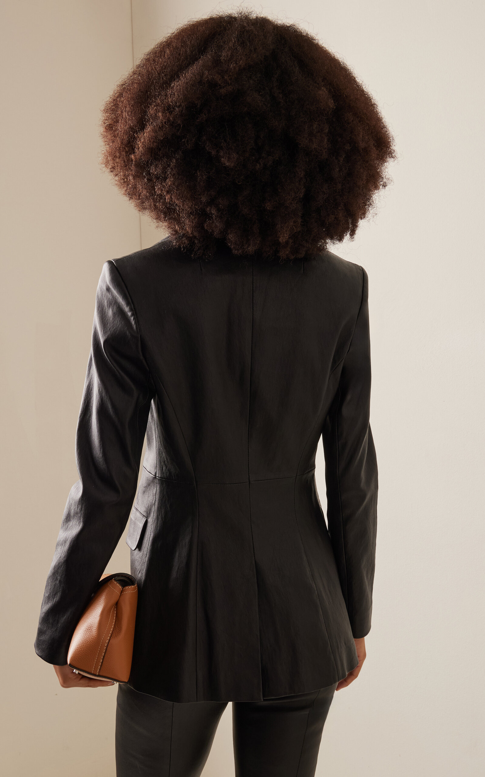 Leather Blazer black - 4