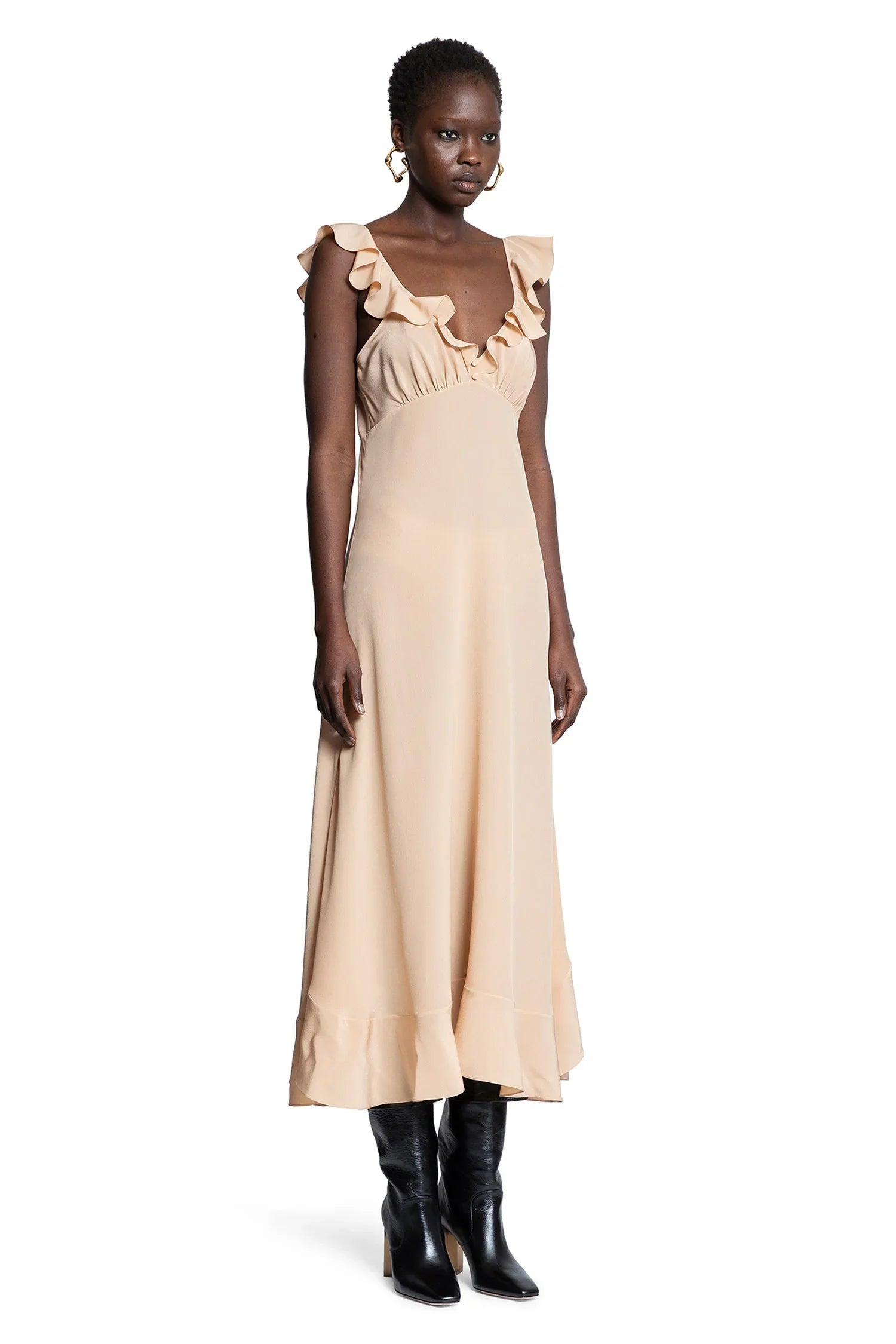 Long-Sun-Dress-In-Crepe-De-Chine - 3