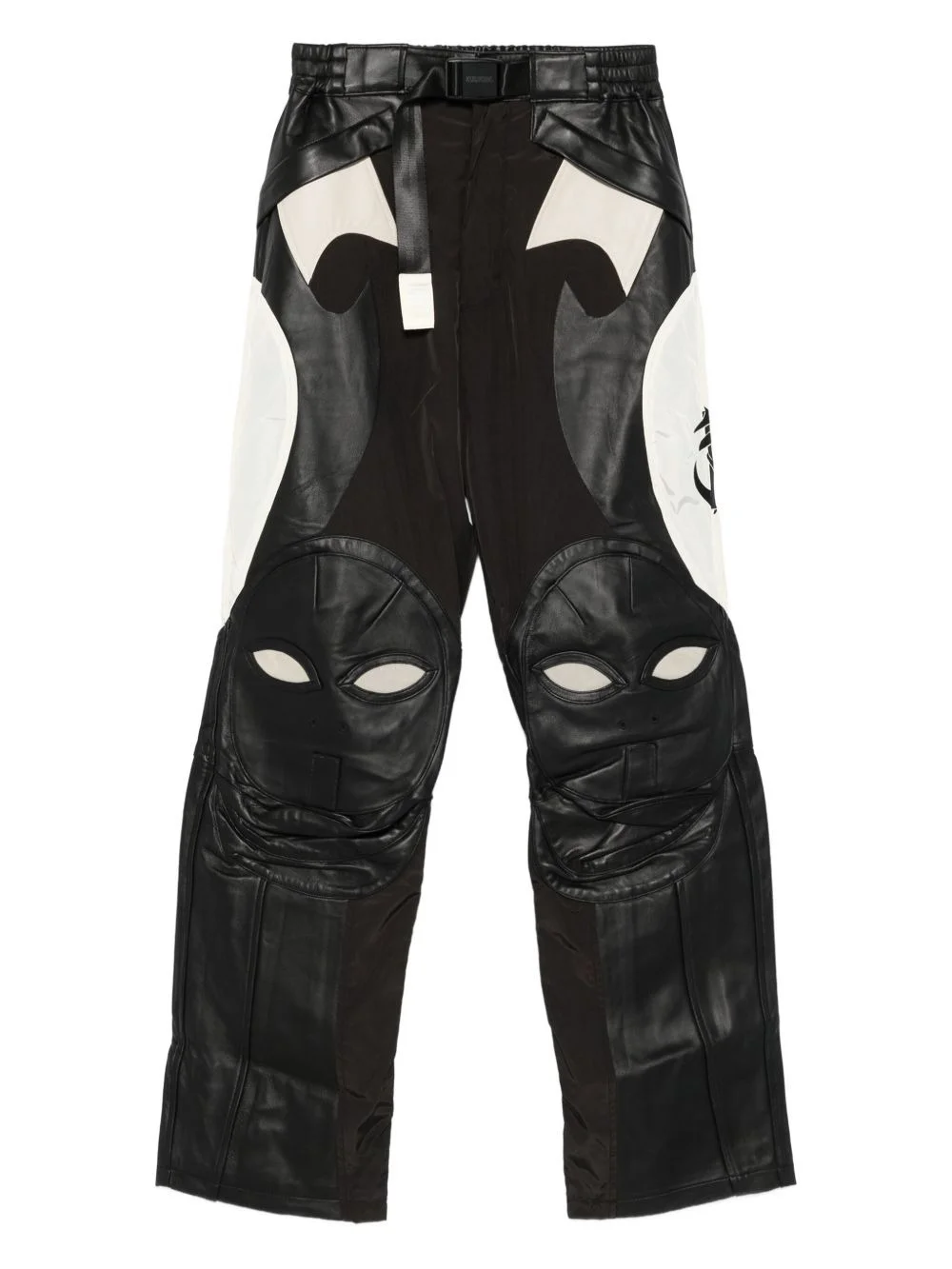 Rider leather panelled trousers - 1