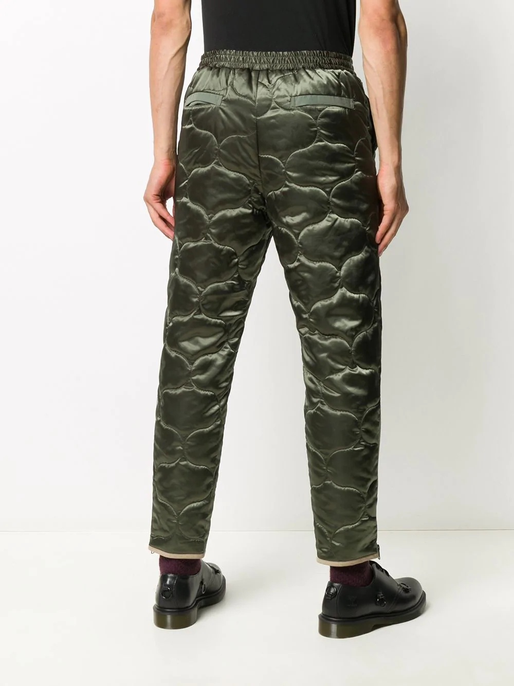 quilted track pants with zip - 4