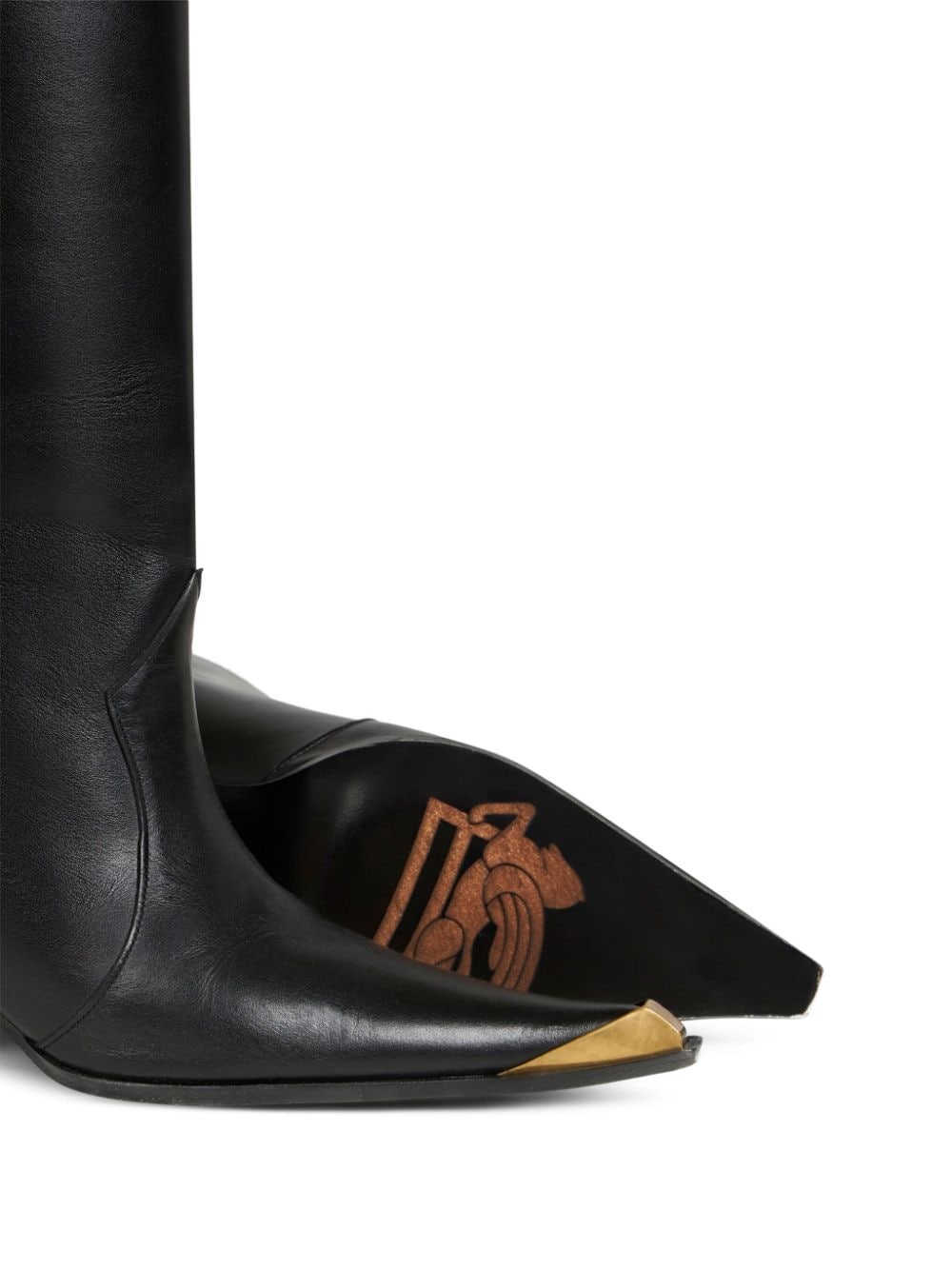 pointed-toe leather boots - 3