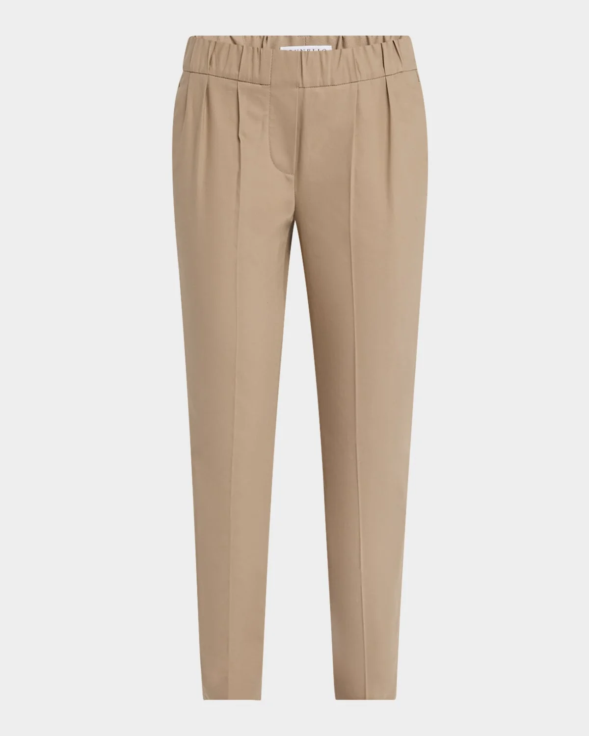 Cotton Slim-Leg Ankle Pull-On Pants - 1