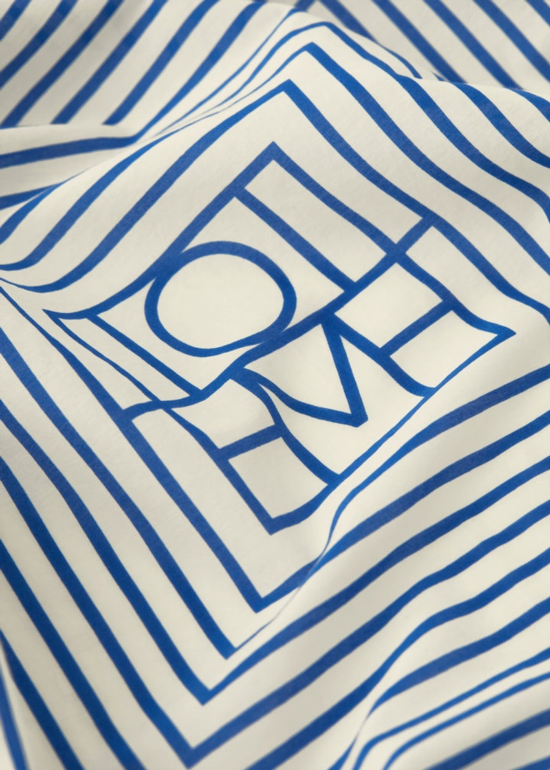 Signature monogram silk cotton scarf cobalt 9