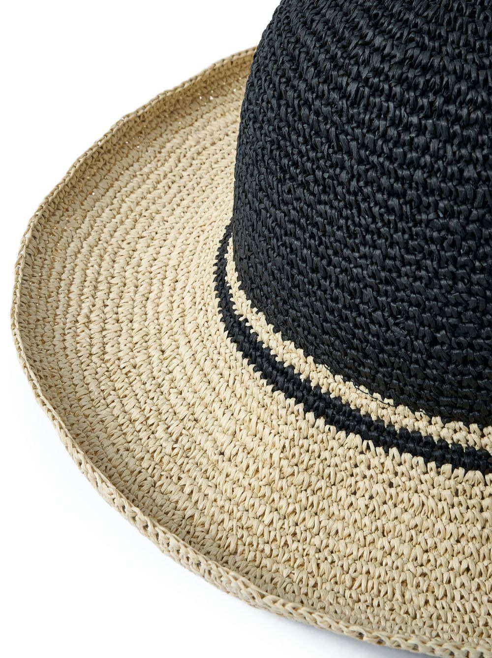 Bucket hat in straw weave.Flat crownDropped brim - 2