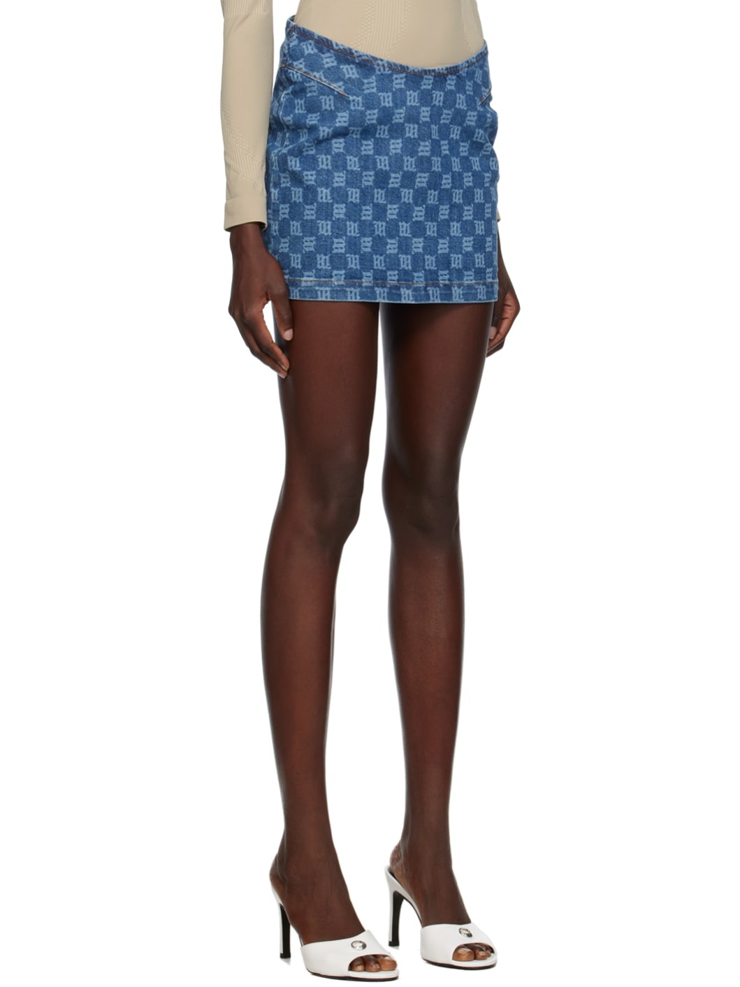 Blue Monogram Denim Miniskirt - 2