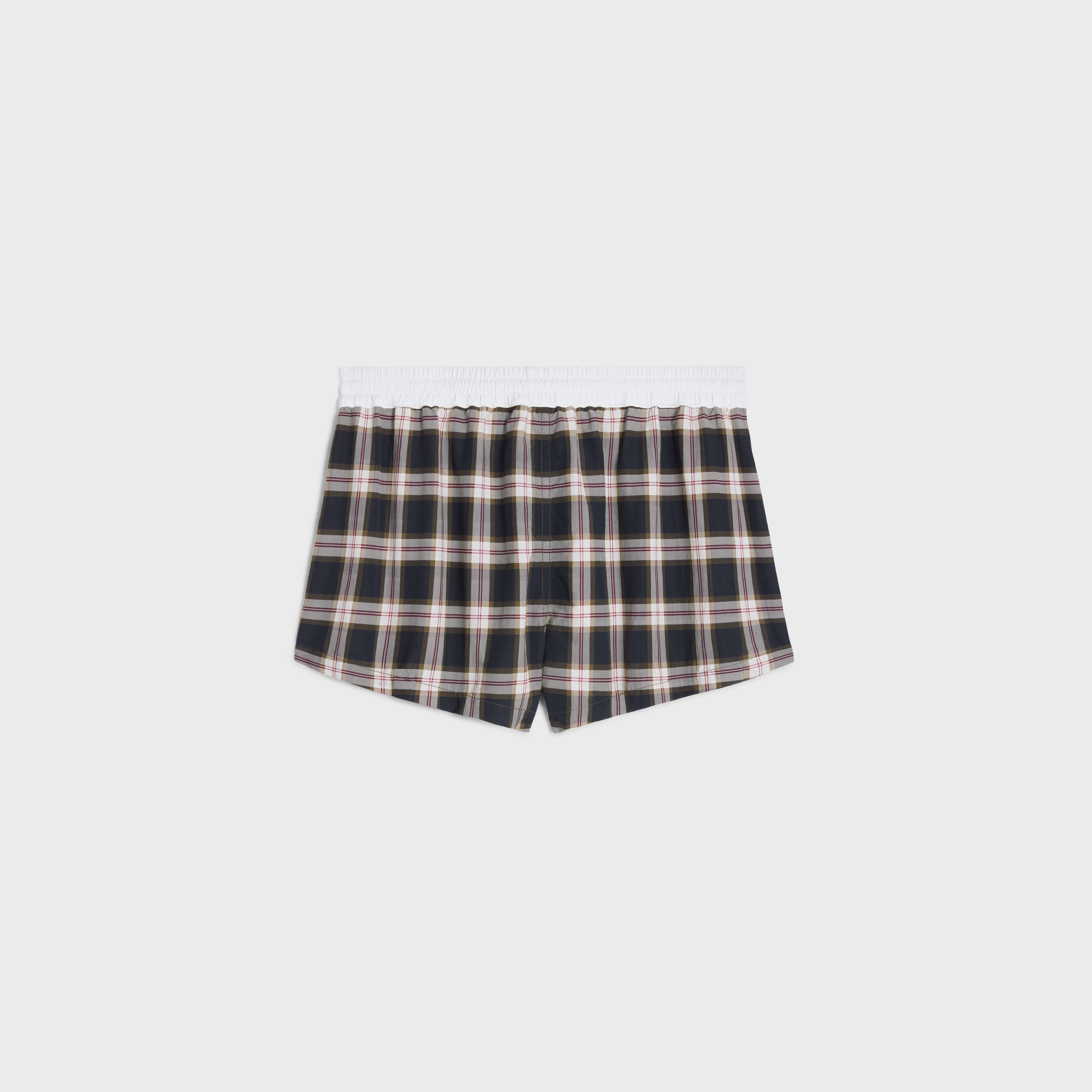 celine mini shorts in checked panama - 2