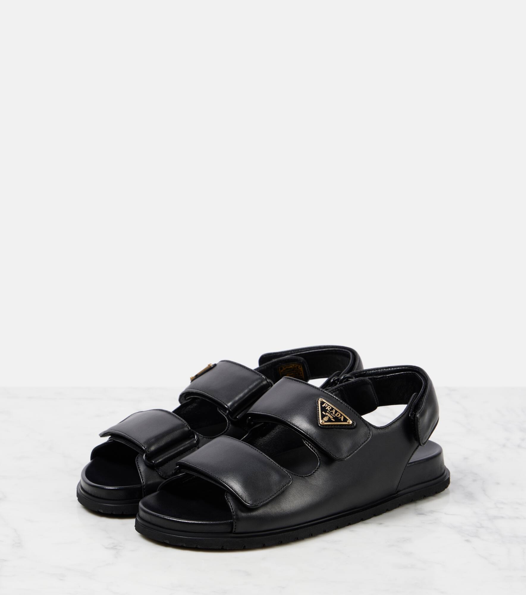 Logo leather sandals - 4