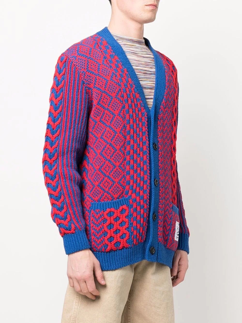 patterned-knit cardigan - 3