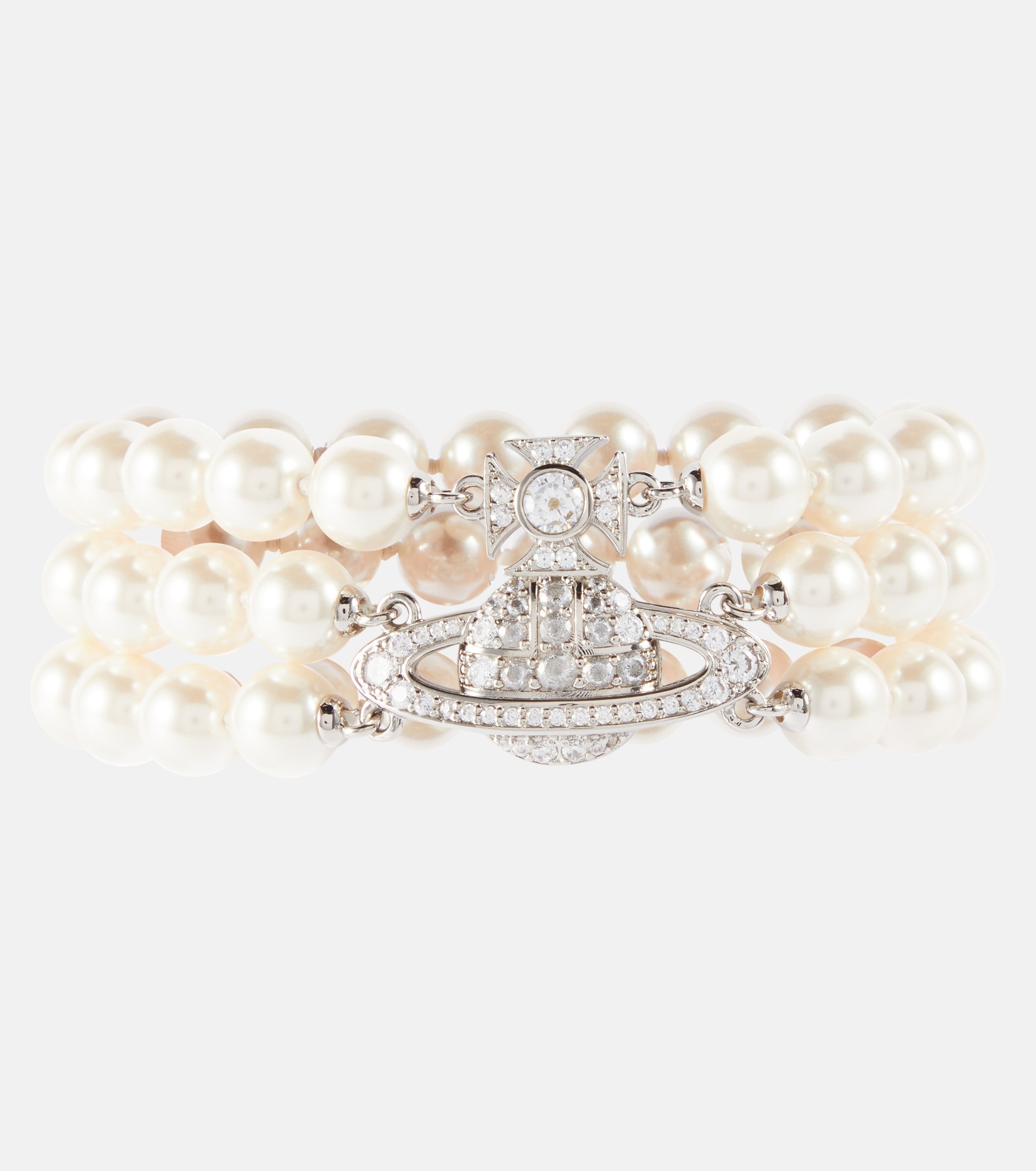 Graziella embellished faux pearl bracelet - 1