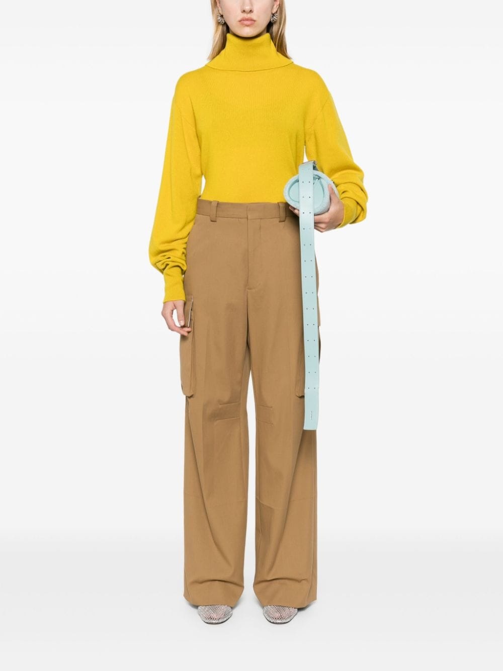 twill straight cargo pants - 2