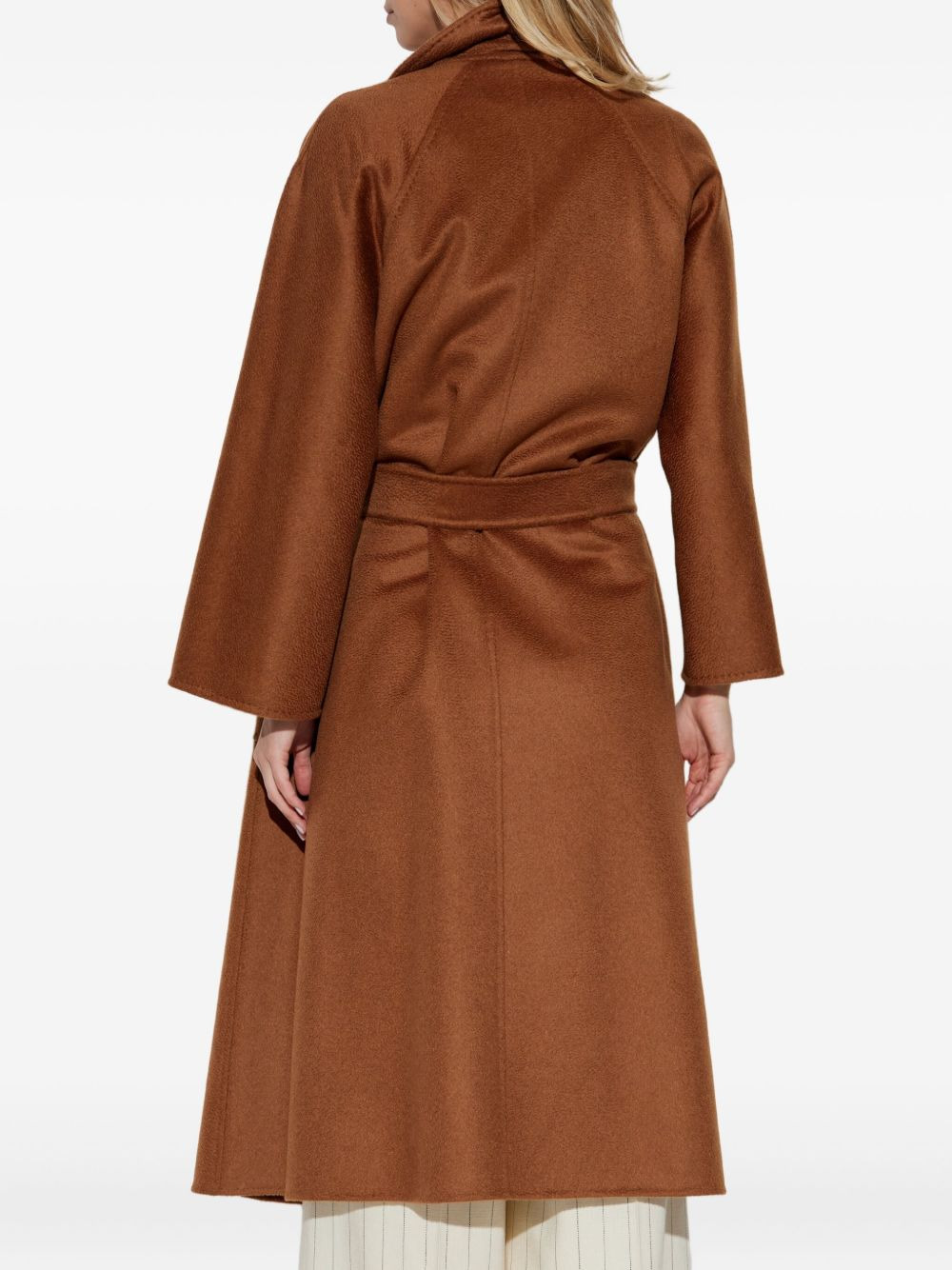 belted wide-sleeve coat - 4