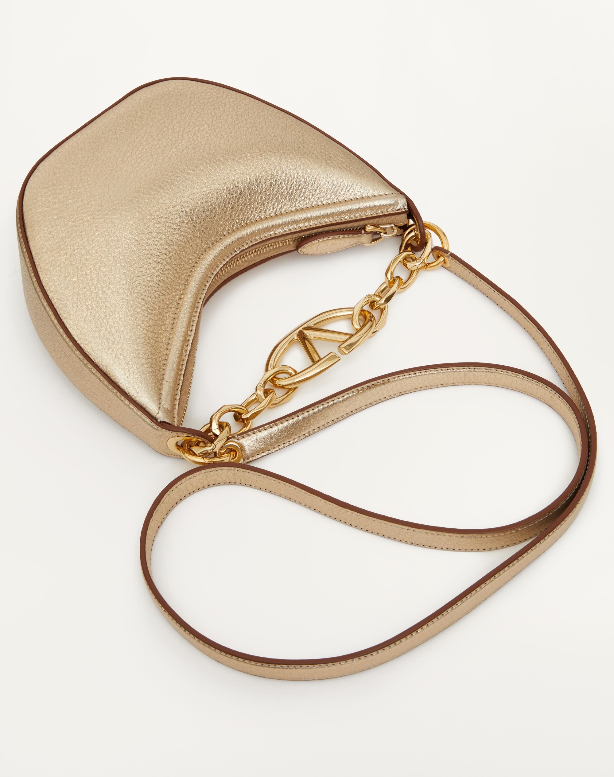 VLOGO MOON MINI HOBO BAG IN METALLIC CALFSKIN WITH CHAIN - 5