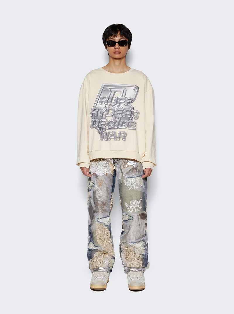 WHO DECIDES WAR Ruff Ryders Crewneck Sweatshirt Ivory outlook