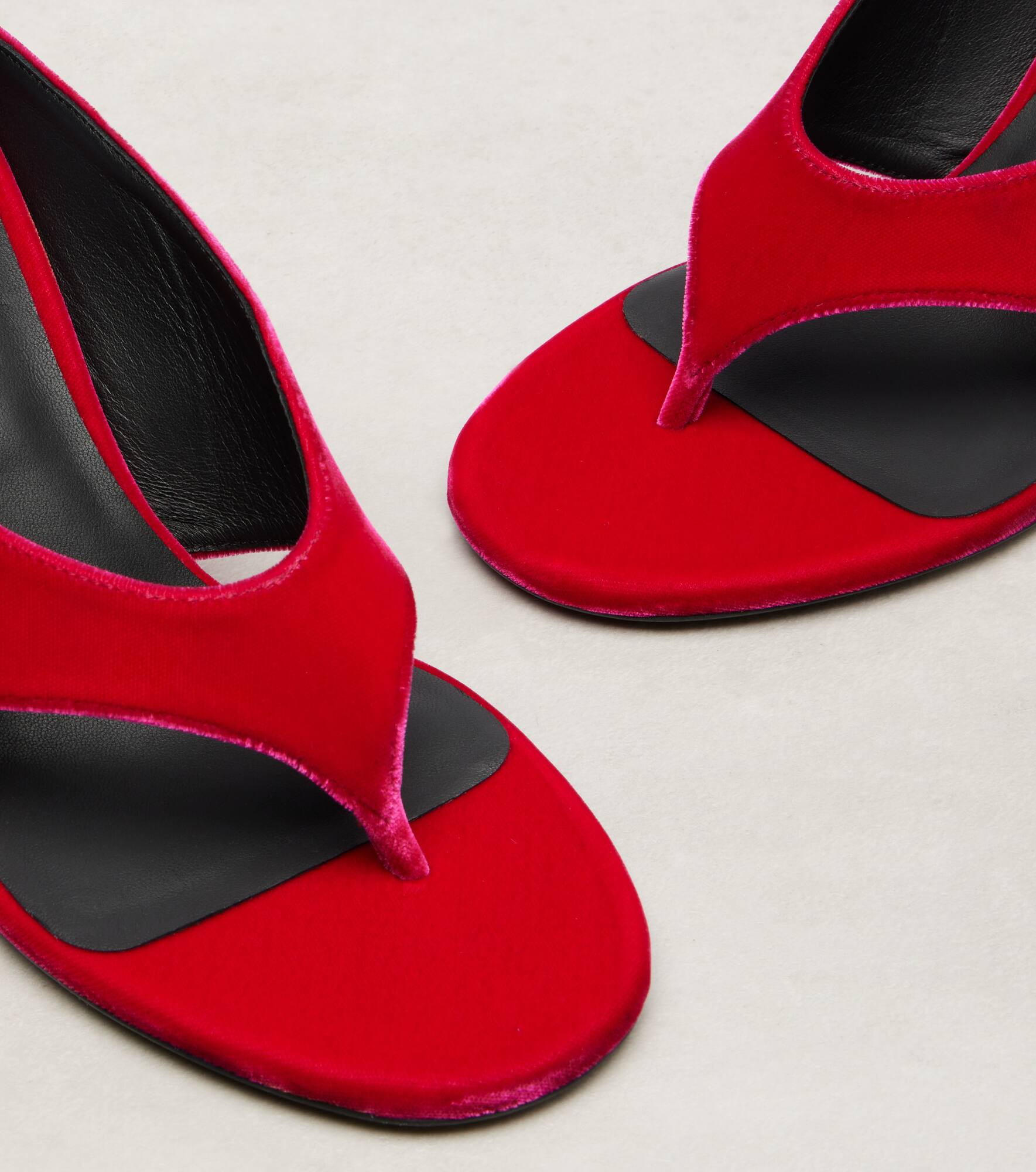Cube 75 velvet wedge thong sandals - 5