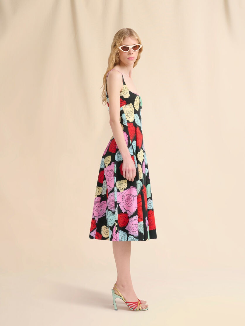BLACK POPLIN BALLOON DRESS WITH ORION PRINT - 6