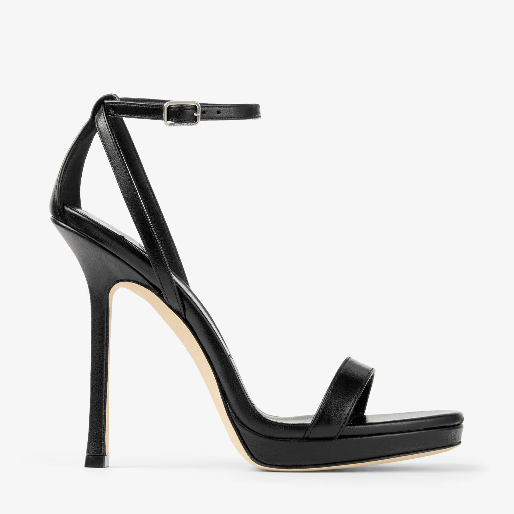 Moza Platform 120 Black Shiny Nappa Leather Sandals - 1