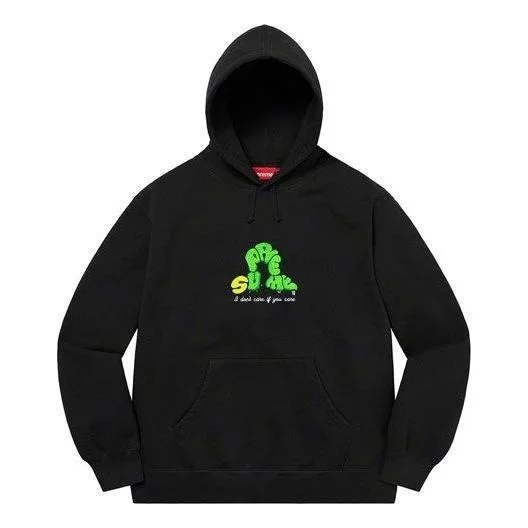 Supreme Don't Care Hooded Sweatshirt 'Black Green' SUP-SS21-505 - 1