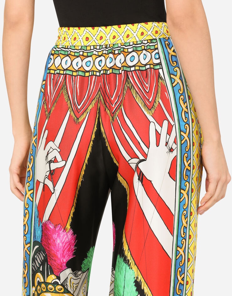 Carretto-print twill pajama pants - 5