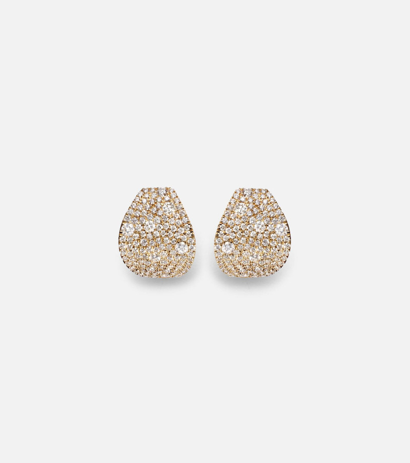 Keepsake 14kt gold huggie earrings with diamonds 1
