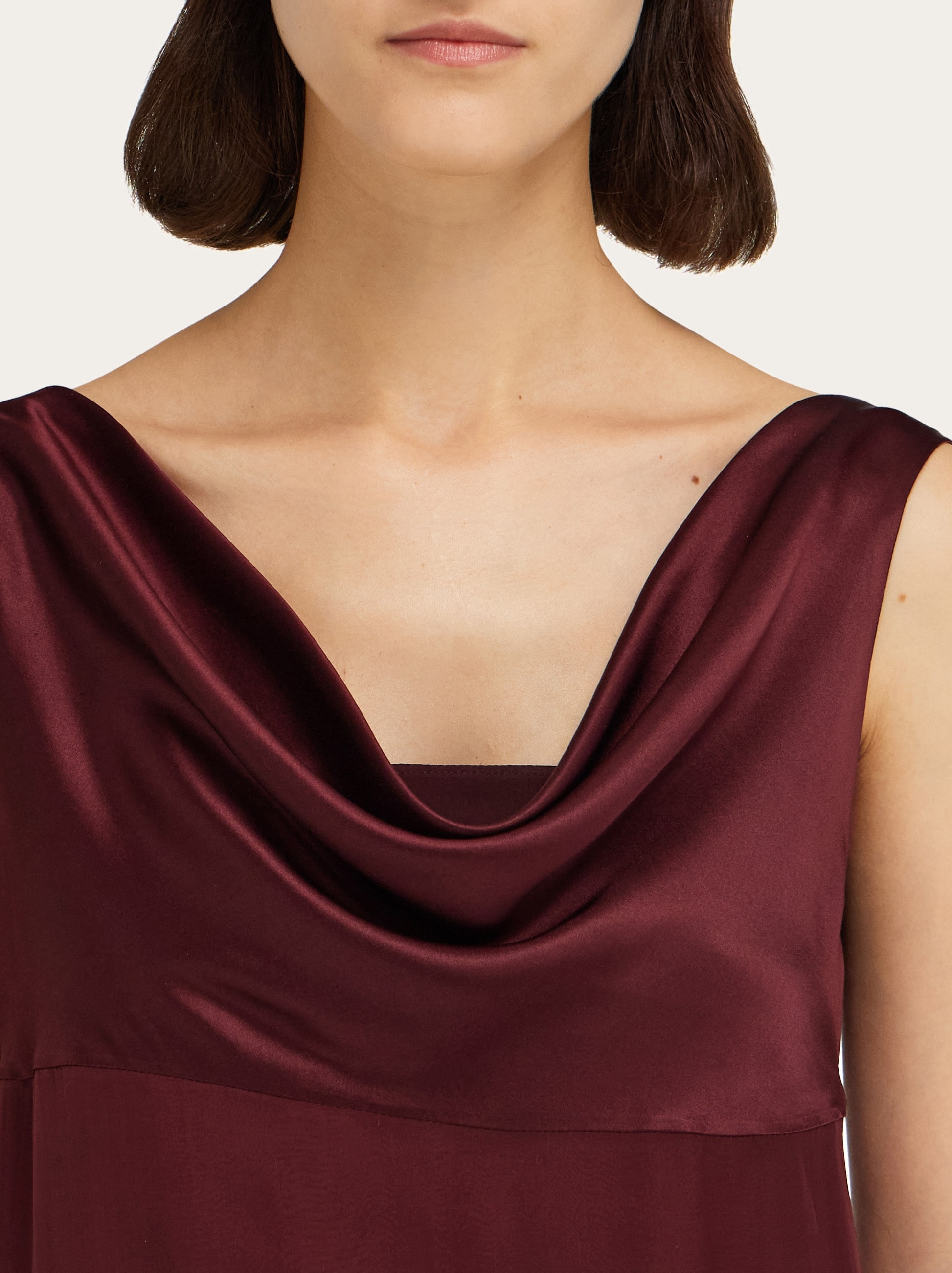 Silk dress with drape detail - 5