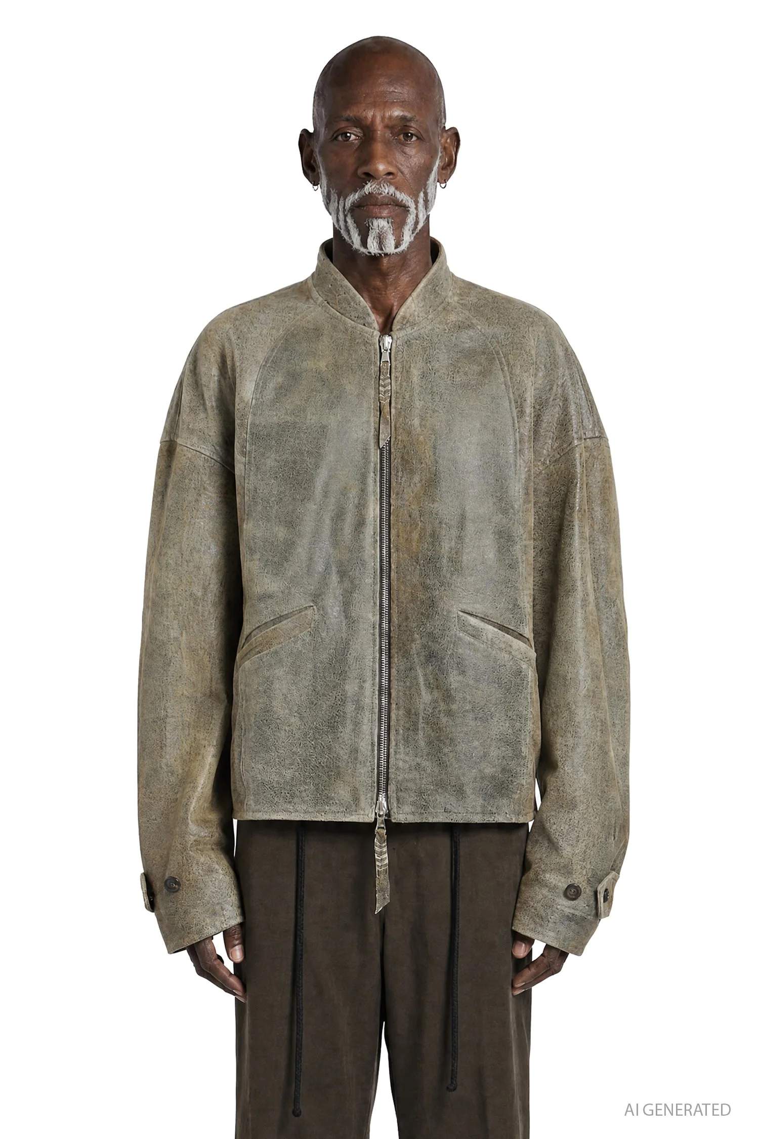 Leather Bomber Jacket - 1