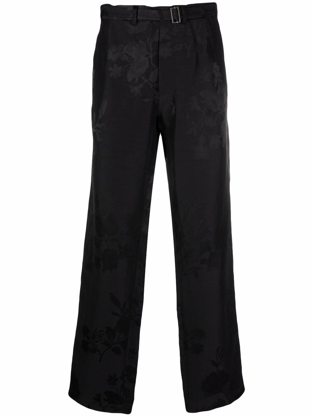 jacquard belted trousers - 1