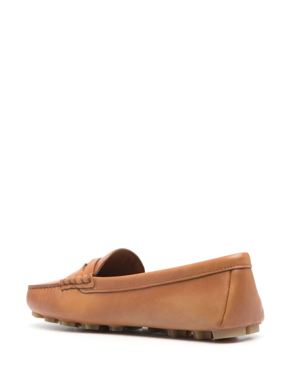 coin-detail leather loafers - 3