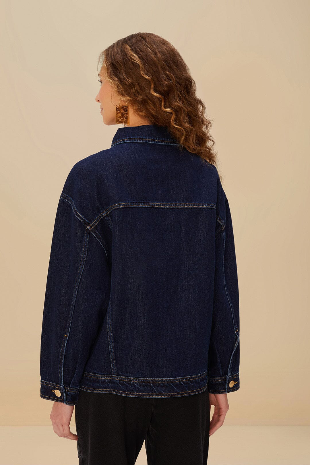 Dark Denim Buttoned Jacket - 3