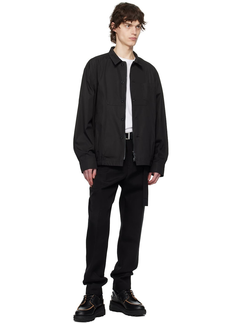 sacai Black Cotton Poplin Jacket outlook