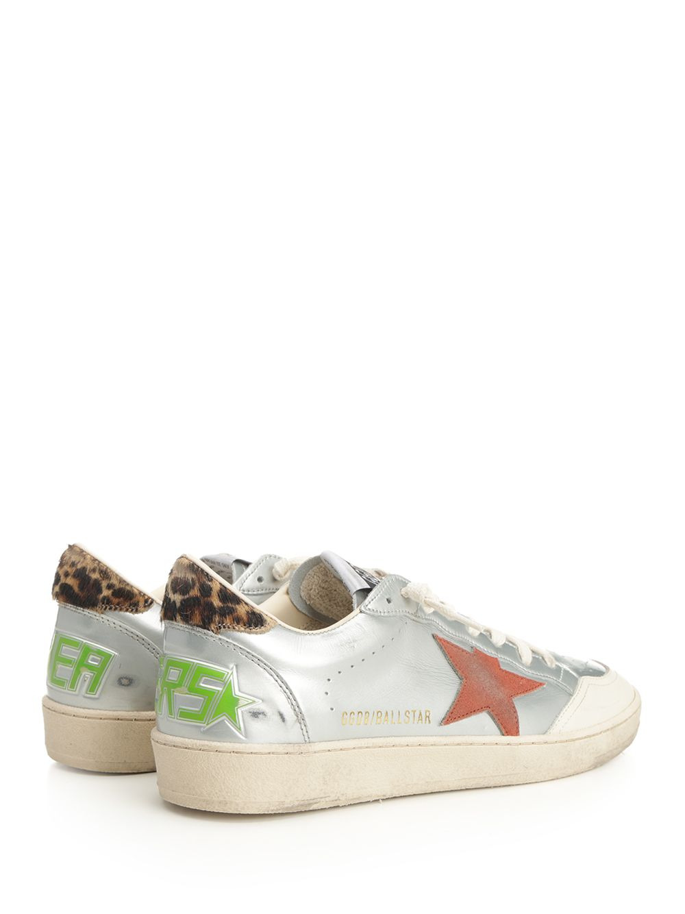 Ballstar Suede Leather Upper Toe And Spur Suede Star Horsy Heel Sneakers Silver - 3