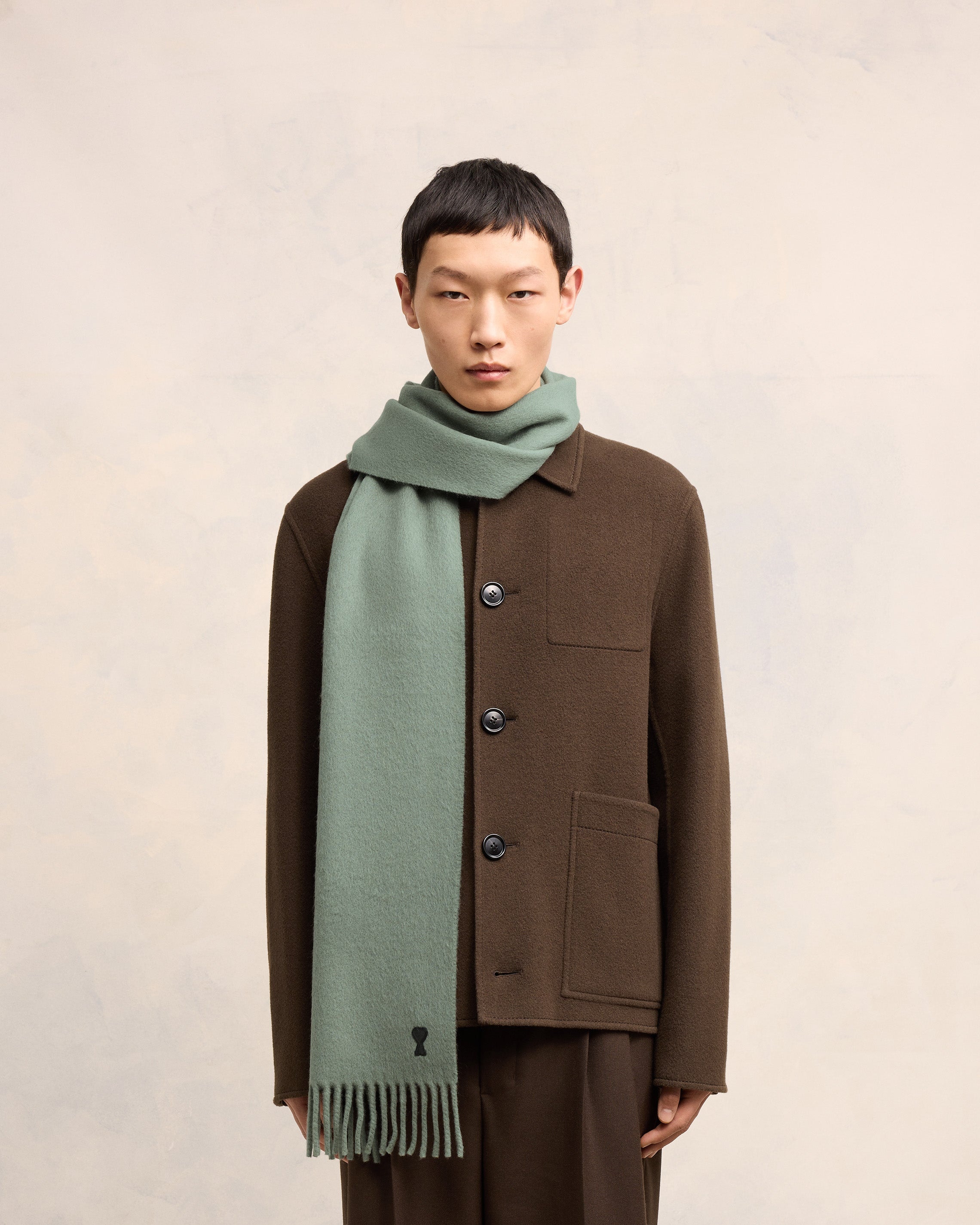 AMI DE COEUR LEATHER PATCH SCARF - 2