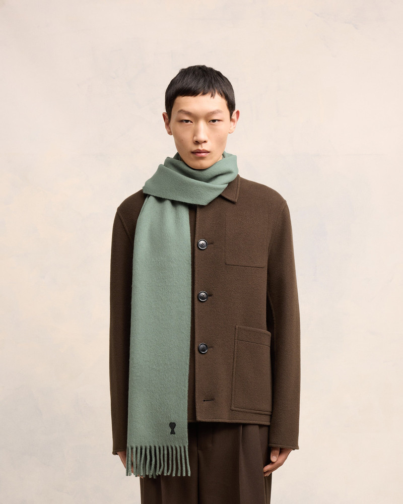 AMI Paris AMI DE COEUR LEATHER PATCH SCARF outlook