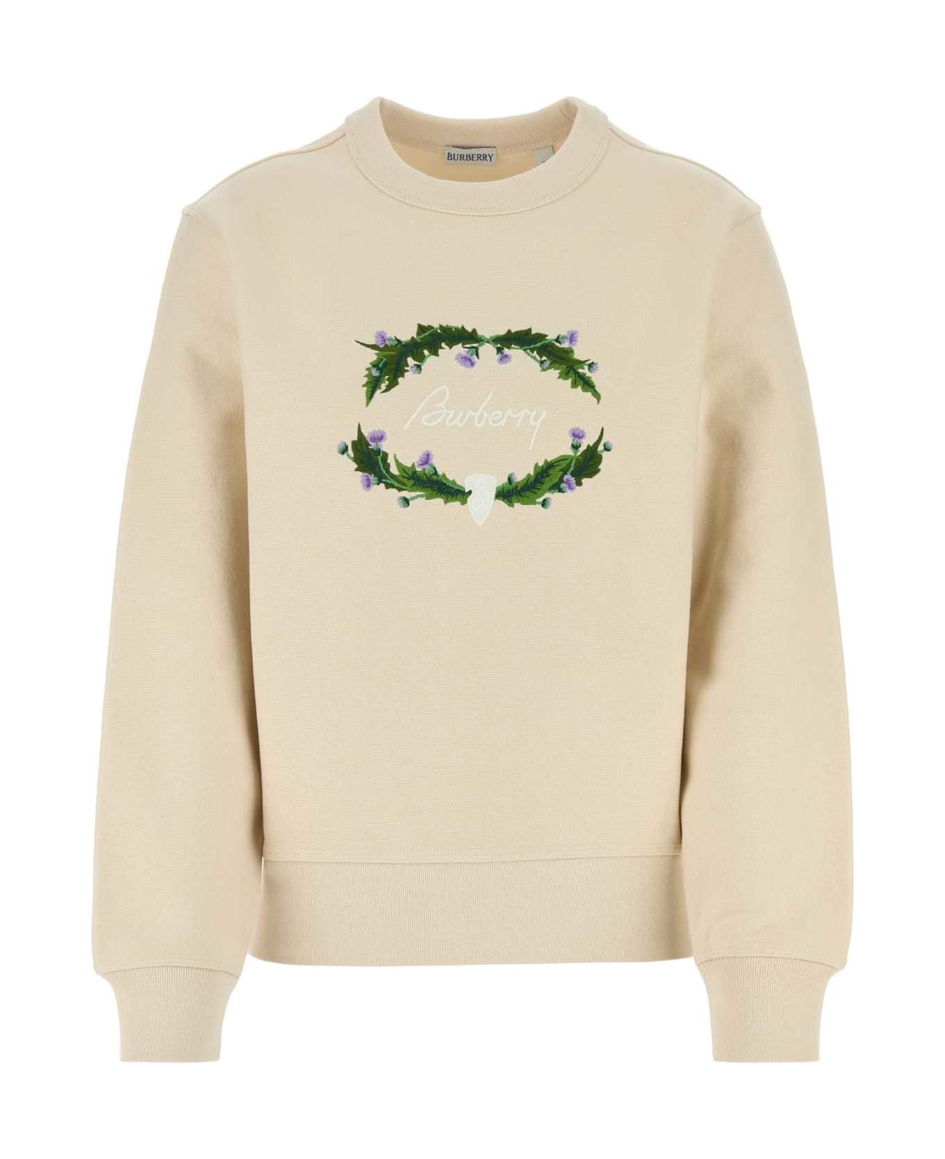 Sand Cotton Blend Sweatshirt - 1