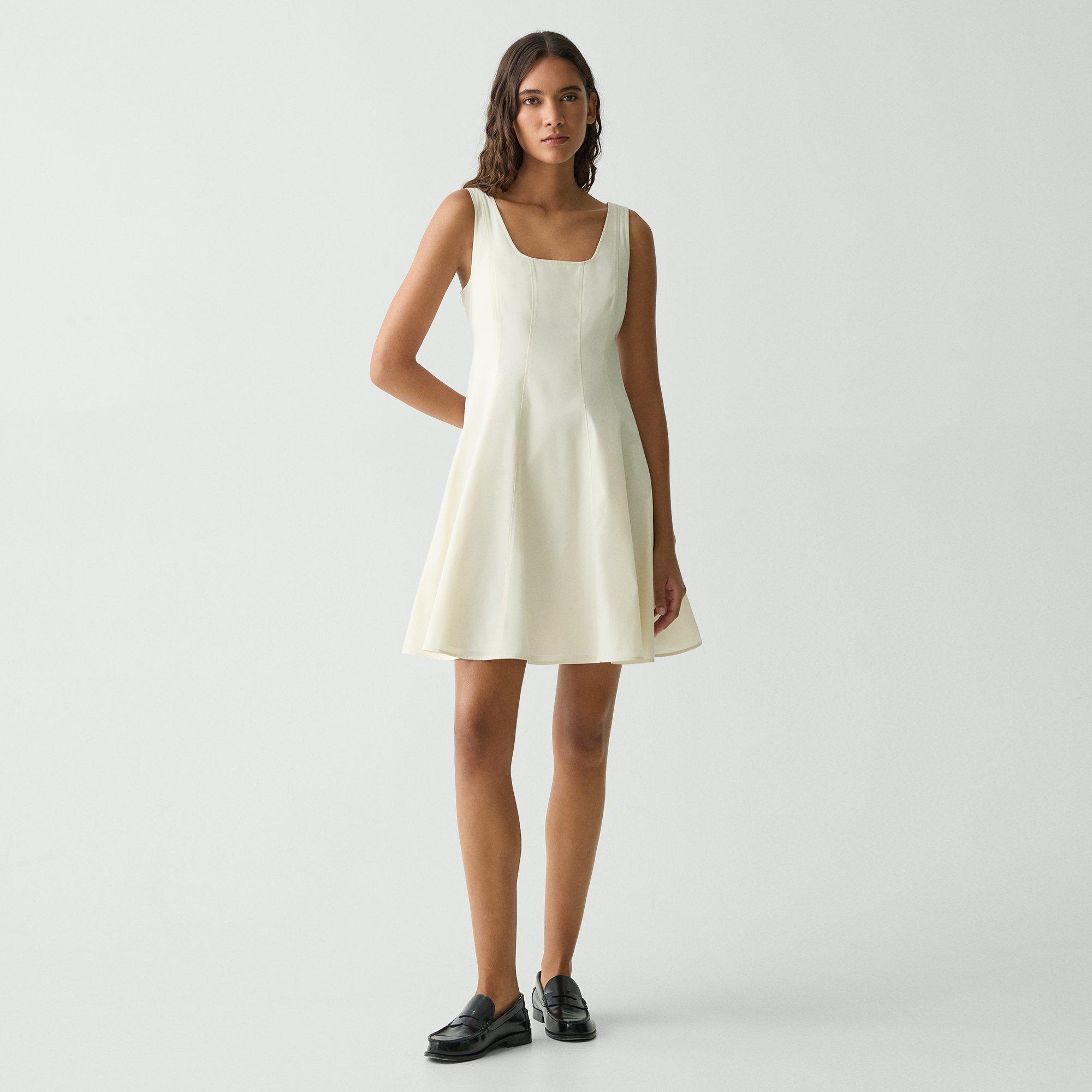 Sleeveless Fit-and-Flare Dress in Sleek Poplin - 2