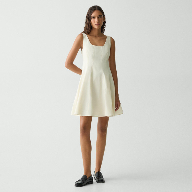 Sleeveless Fit-and-Flare Dress in Sleek Poplin 2