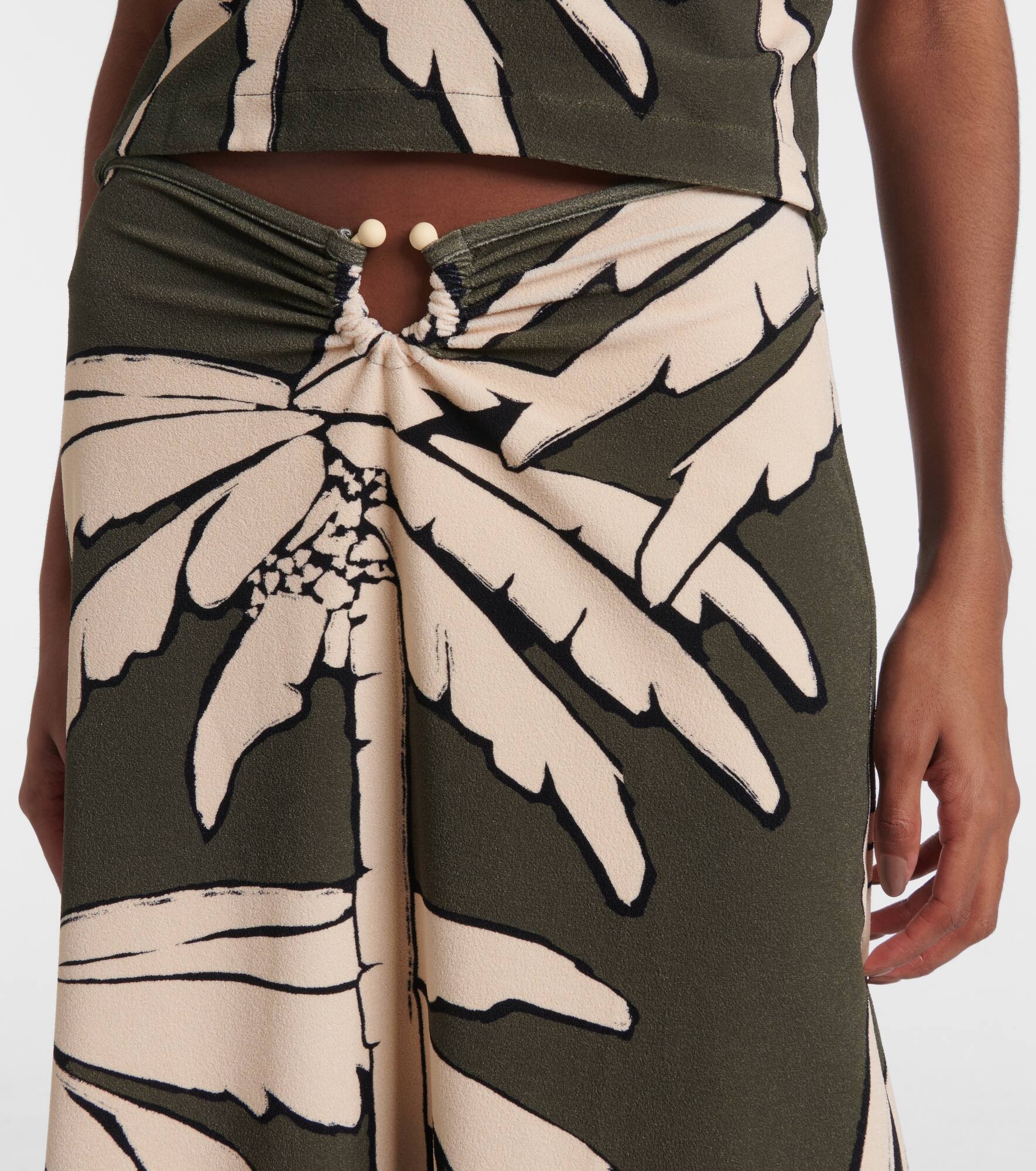 Printed gathered terry maxi skirt - 4